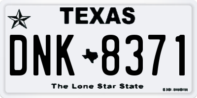 TX license plate DNK8371