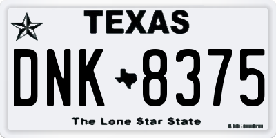 TX license plate DNK8375