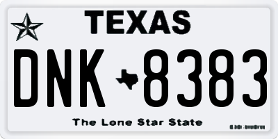 TX license plate DNK8383