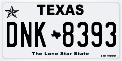 TX license plate DNK8393