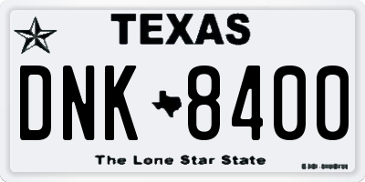 TX license plate DNK8400