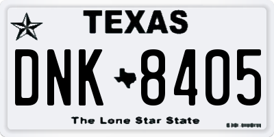 TX license plate DNK8405