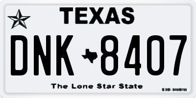 TX license plate DNK8407