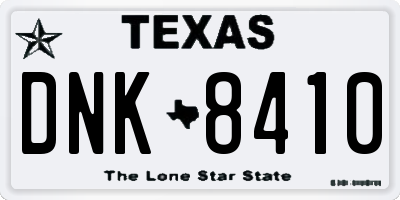 TX license plate DNK8410