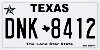 TX license plate DNK8412