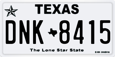 TX license plate DNK8415