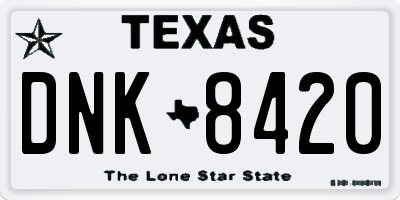 TX license plate DNK8420