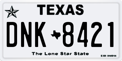 TX license plate DNK8421