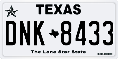 TX license plate DNK8433