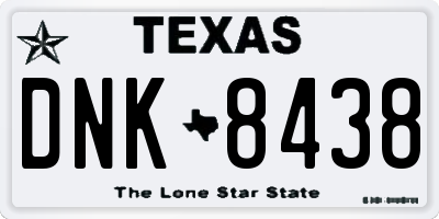 TX license plate DNK8438