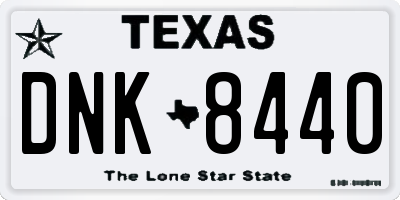 TX license plate DNK8440
