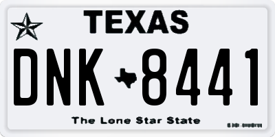 TX license plate DNK8441