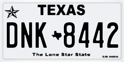 TX license plate DNK8442