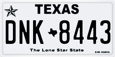 TX license plate DNK8443