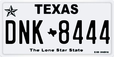 TX license plate DNK8444