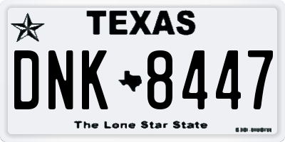 TX license plate DNK8447