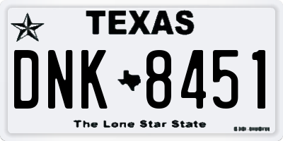 TX license plate DNK8451