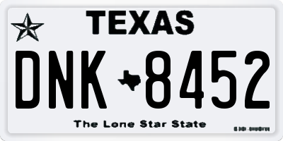 TX license plate DNK8452