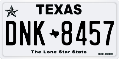 TX license plate DNK8457