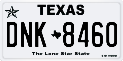 TX license plate DNK8460