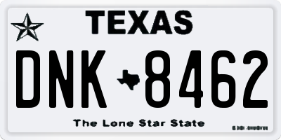 TX license plate DNK8462
