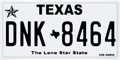 TX license plate DNK8464