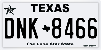 TX license plate DNK8466