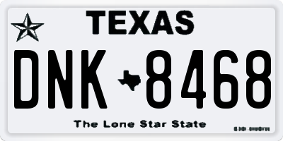 TX license plate DNK8468