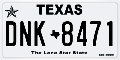 TX license plate DNK8471