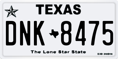 TX license plate DNK8475
