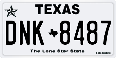 TX license plate DNK8487