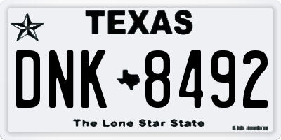 TX license plate DNK8492