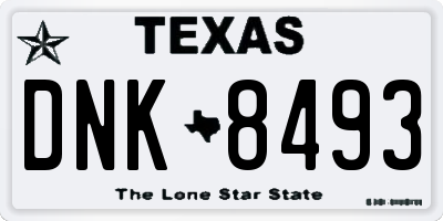TX license plate DNK8493