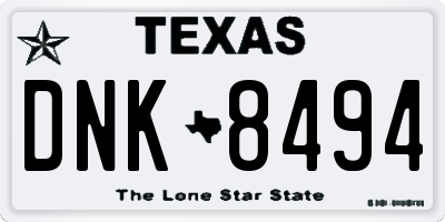 TX license plate DNK8494