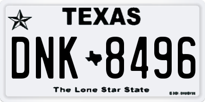 TX license plate DNK8496