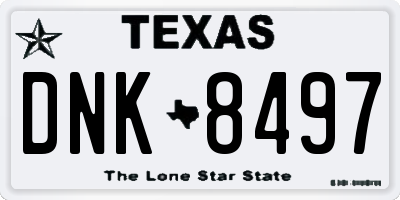 TX license plate DNK8497