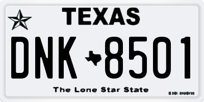 TX license plate DNK8501