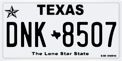 TX license plate DNK8507