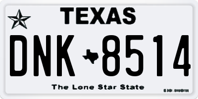 TX license plate DNK8514