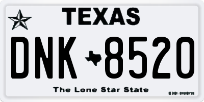 TX license plate DNK8520