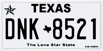 TX license plate DNK8521