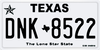 TX license plate DNK8522