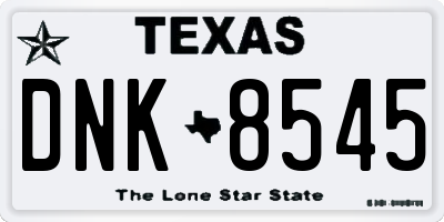 TX license plate DNK8545