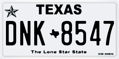 TX license plate DNK8547