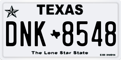 TX license plate DNK8548
