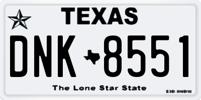 TX license plate DNK8551