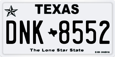TX license plate DNK8552