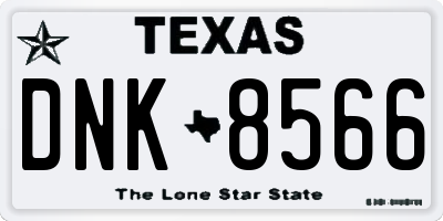 TX license plate DNK8566
