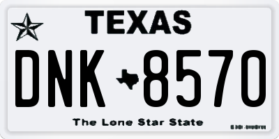 TX license plate DNK8570