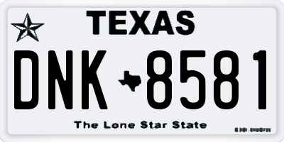 TX license plate DNK8581